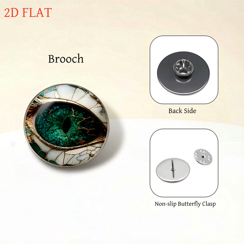 5pc Eye-Themed Women's Necklace, Earrings, Brooch, Bracelet Set
